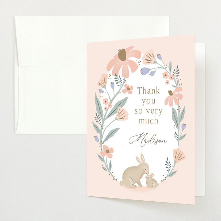 "garden bunnies" - Baby Shower Thank You Cards in Petal by Karidy Walker - Front