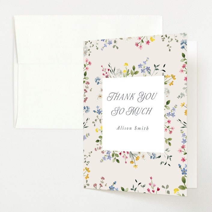 "belle" - Baby Shower Thank You Cards in Meadow by Petra Kern - Front