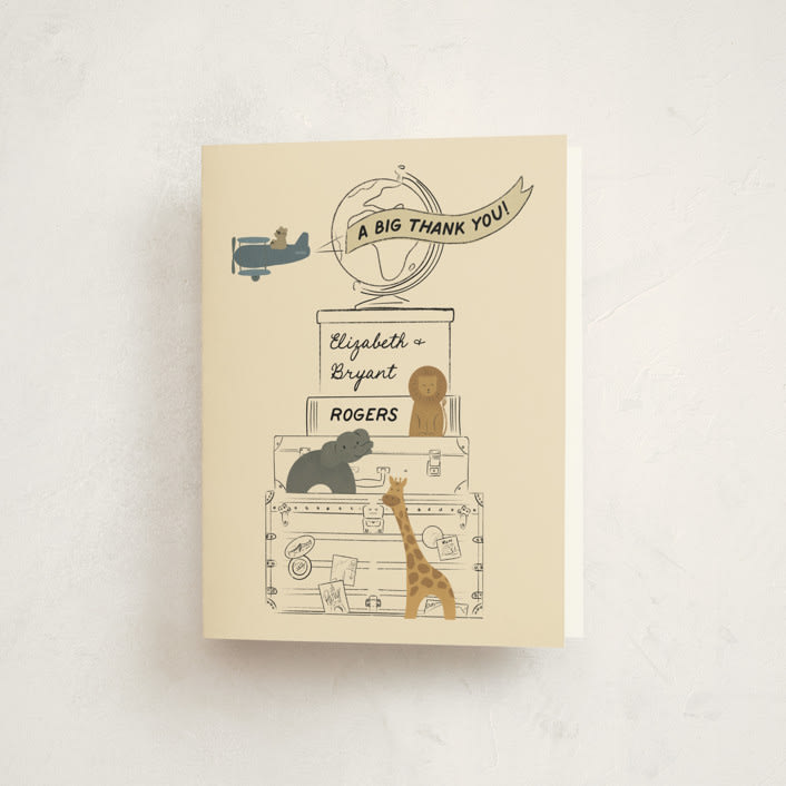"Little Explorer" - Baby Shower Thank You Cards in Butter by Jenna Holcomb - Front