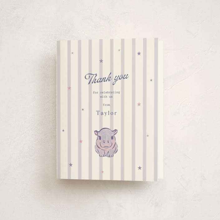 "baby hippo" - Baby Shower Thank You Cards in Twilight Frost by Cass Loh - Front