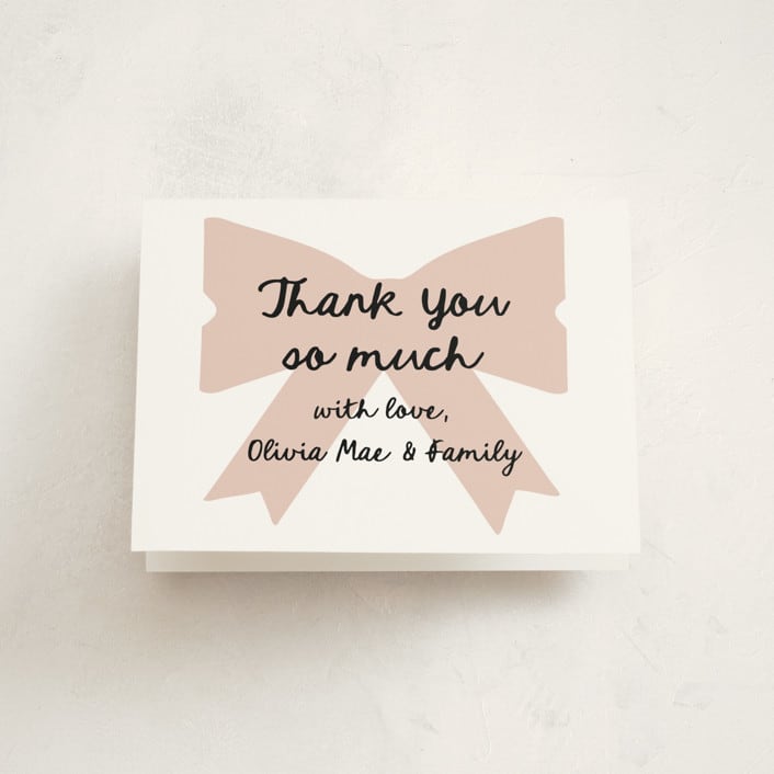 "Gift" - Baby Shower Thank You Cards in Blush by AK Graphics - Front