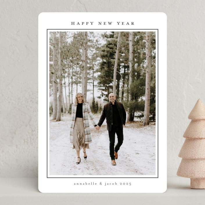 "Minimalist Frame" - Holiday Cards in Snow by Nicole Walsh - Front