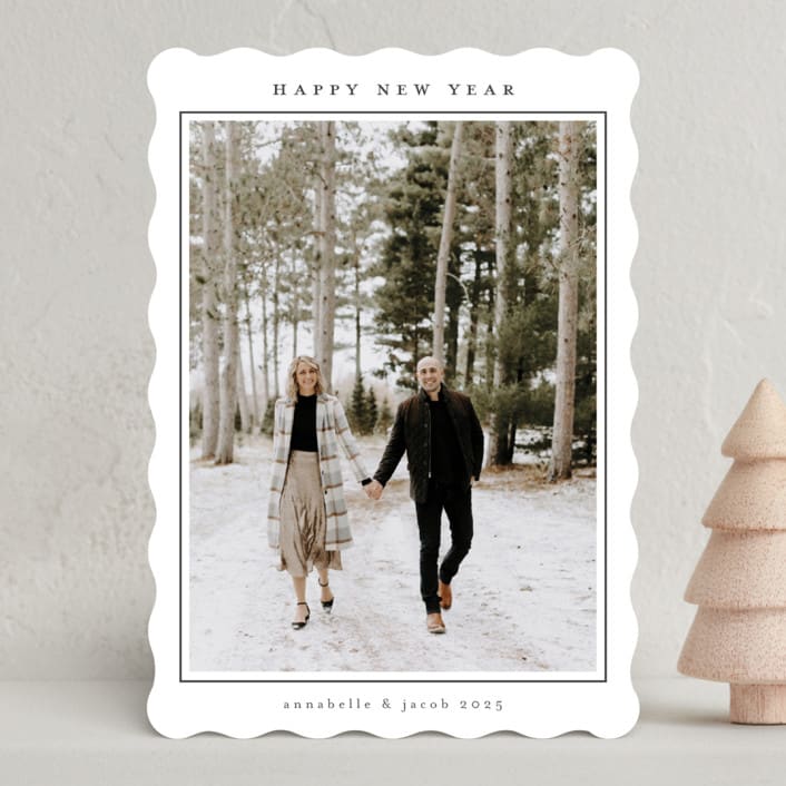 "Minimalist Frame" - Holiday Cards in Snow by Nicole Walsh - Front