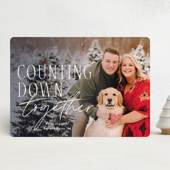 "Merrier Together Story NonFoil" - Holiday Cards in Navy by Lisa Assenmacher - Front