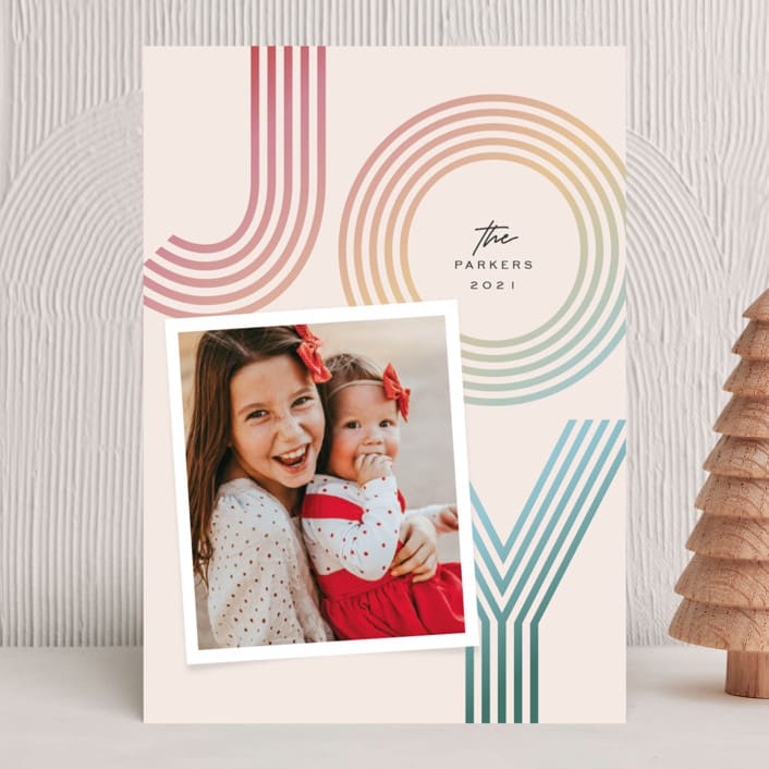 "Joyful Lines" - Holiday Cards in Holly Berries by Jessica Corliss - Front