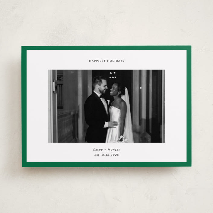 "Classic Border" - Holiday Cards in Pine by Wendy Chung - Front