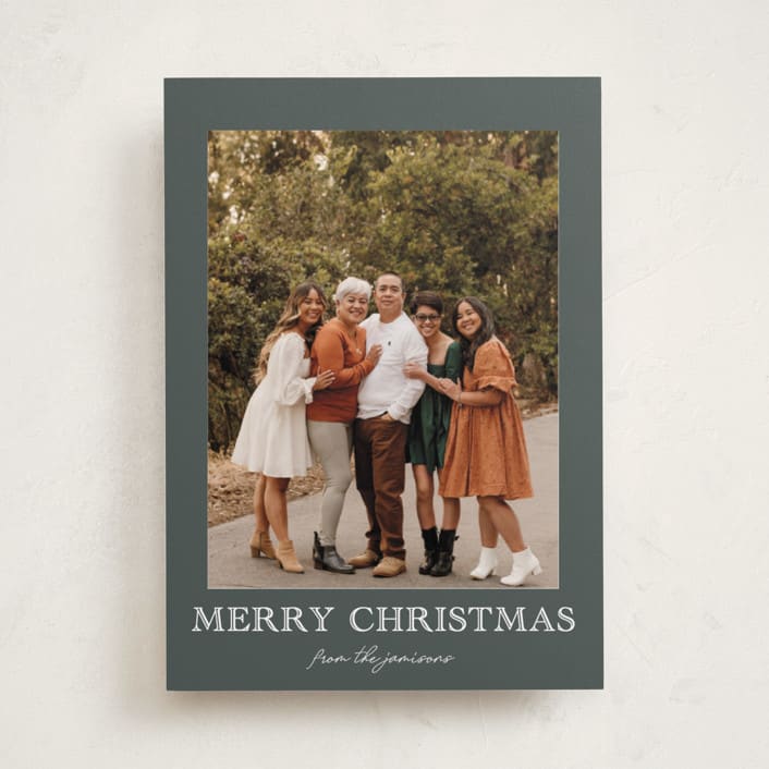 "Engraved Holiday" - Holiday Cards in Fern by Chris Griffith - Front