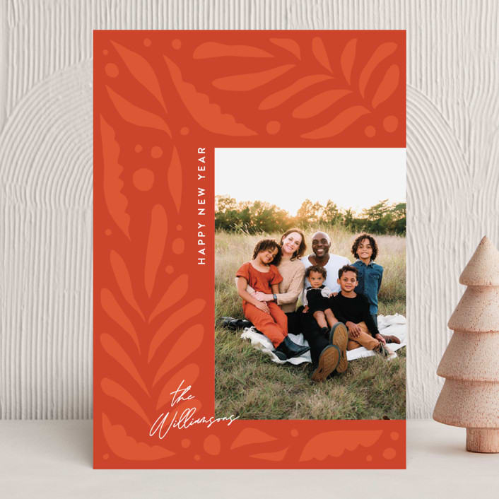 "Botanical Holiday" - Holiday Cards in Poinsettia by Alicia Schultz - Front