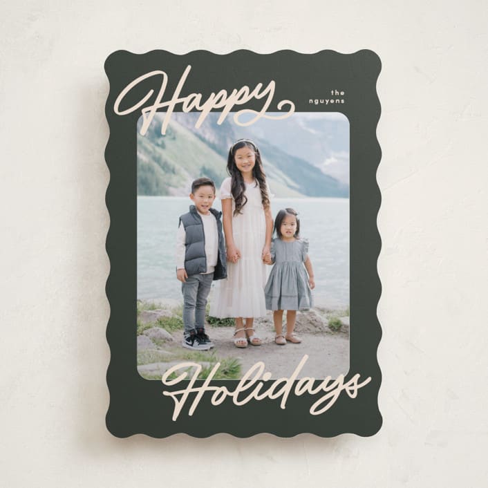 "the classic" - Holiday Cards in Olive by Pixel and Hank - Front