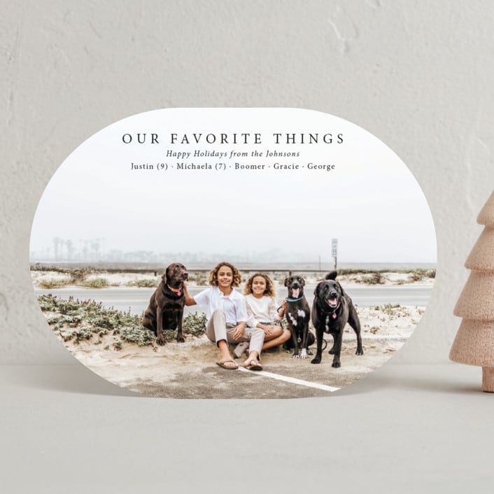 "Fav Things" - Holiday Cards in Coal by Meredith Collie - Front