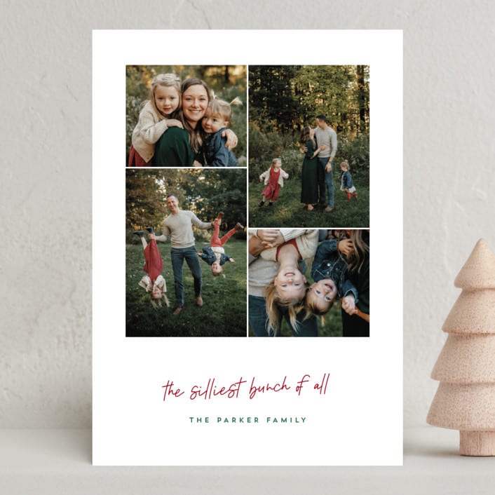 "A Merry Bunch" - Holiday Cards in Holly Berry by Jessica Corliss - Front