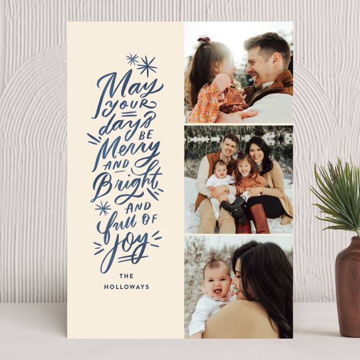 "Merry Days" - Holiday Cards in Chambray by Julie Murray - Front
