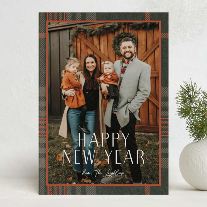 "Foiled plaid" - Holiday Cards in Autumn by Annie Holmquist - Front