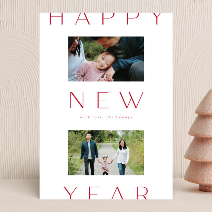 "Peace to you" - Holiday Cards in Poinsettia by Amy Kross - Front