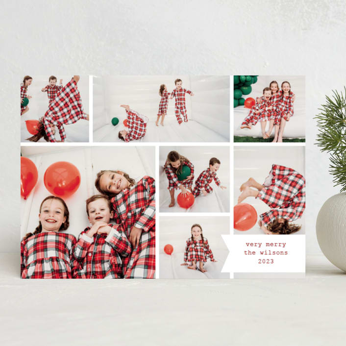 "Grosgrain" - Holiday Cards in Apple by Julee London - Front