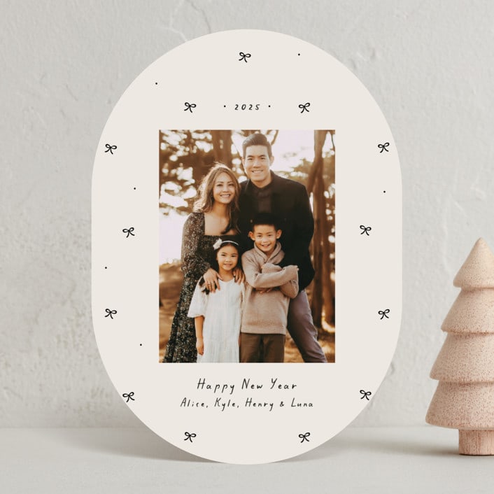 "Little bows" - Holiday Cards in Vanilla by Lea Delaveris - Front