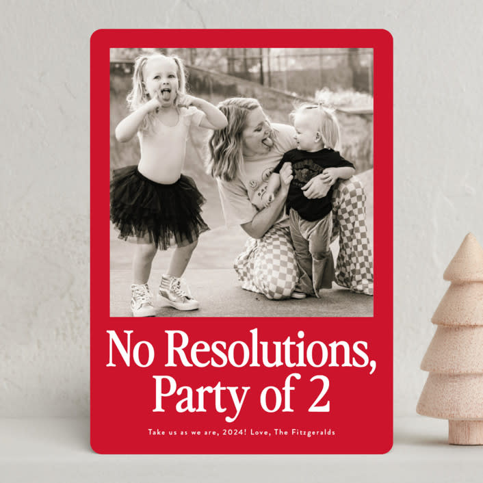 "List Party" - Holiday Cards in Santa by Jackie Crawford - Front