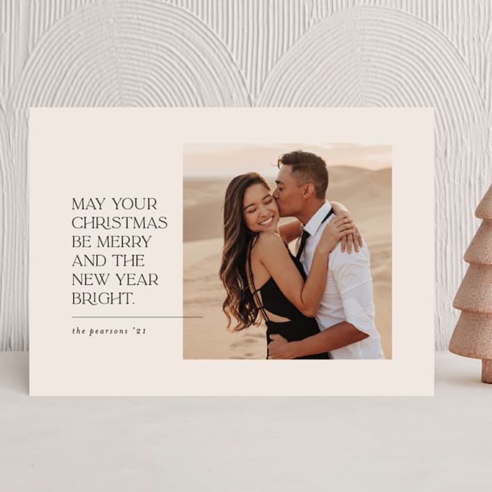 "Merry Bright Holiday" - Holiday Cards in Eggnog by Jessica Corliss - Front