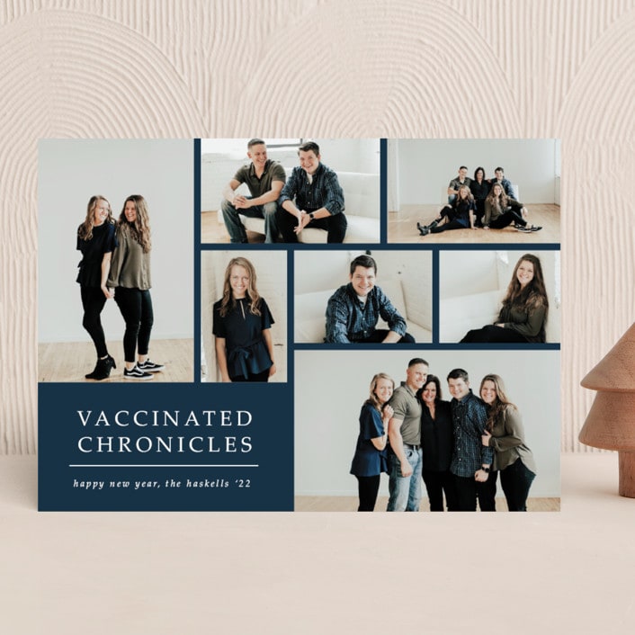 "Quarantine Chronicles" - Holiday Cards in Navy by Lisa Assenmacher - Front
