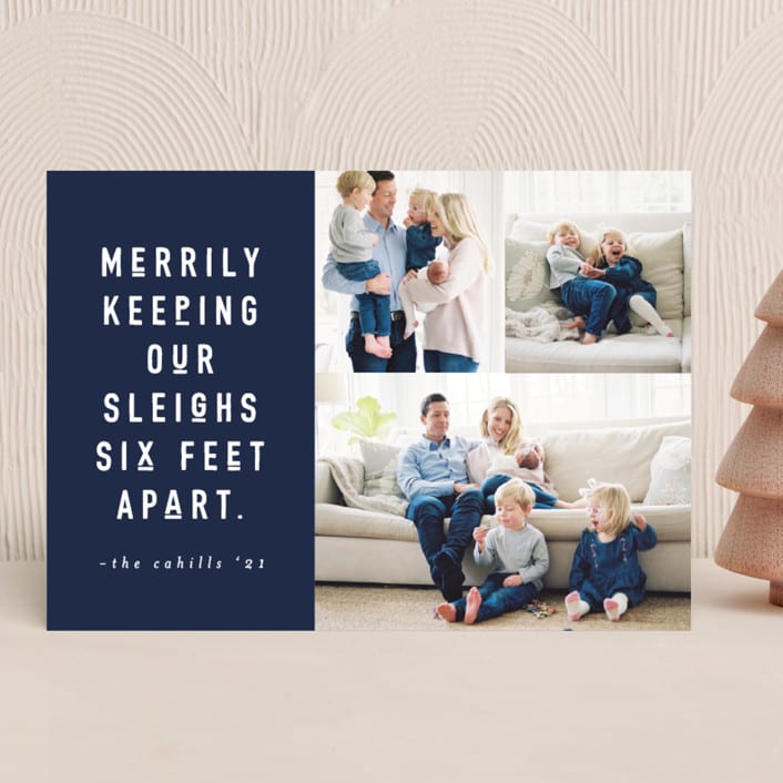 "Six Feet" - Holiday Cards in Midnight by Abby Munn - Front