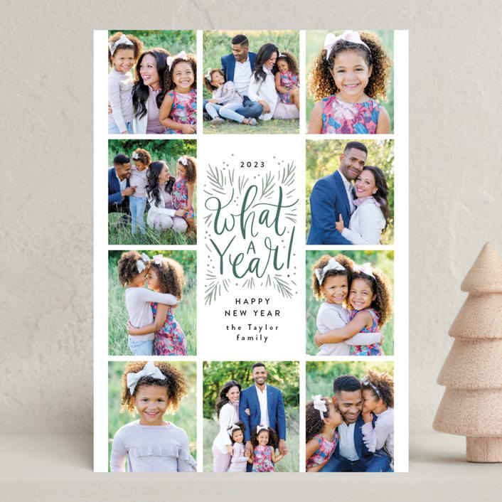"What a year grid" - Holiday Cards in Pine by Alethea and Ruth - Front