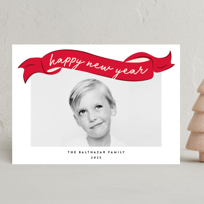 "spool" - Holiday Cards in Crimson by Jennifer Lew - Front