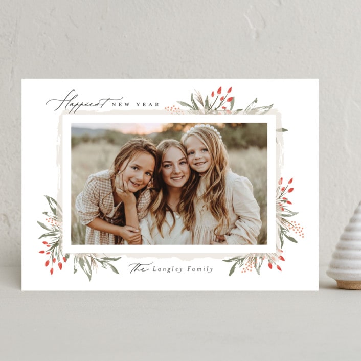 "Rustica" - Holiday Cards in Cardinal by Melanie Kosuge - Front