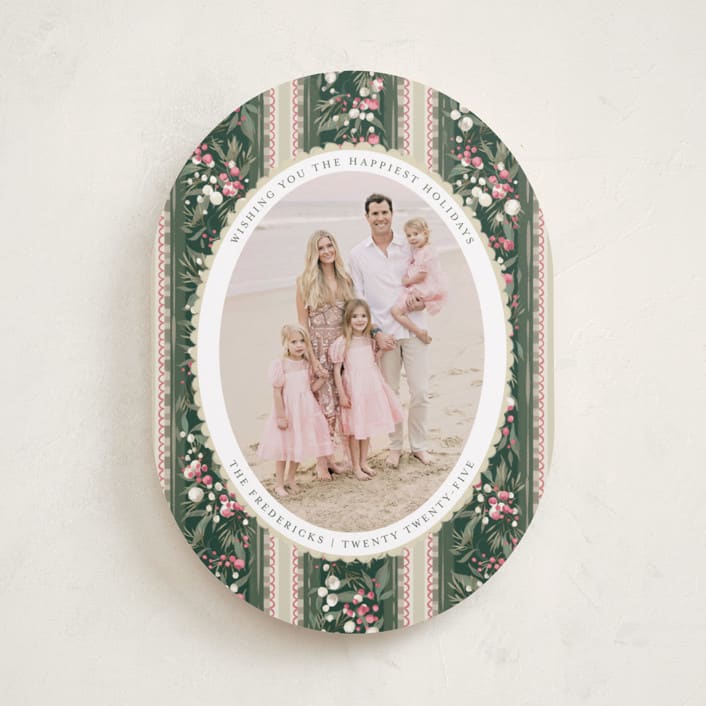 "Holiday Garland Ribbon" - Holiday Cards in Gumdrop by Jackie Crawford - Front
