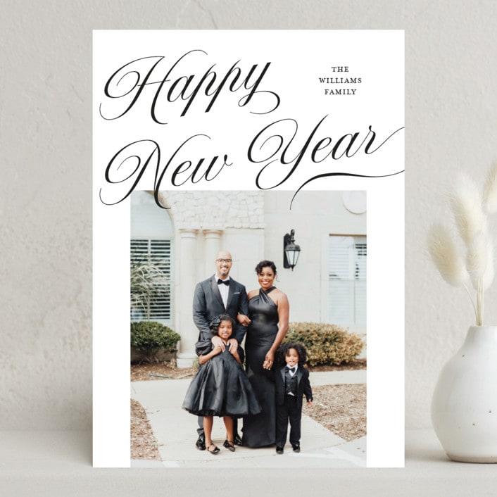 "refined" - Holiday Cards in Coal by Pixel and Hank - Front