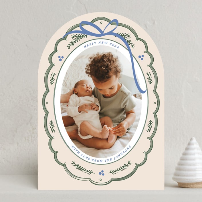 "Cherished Christmas" - Holiday Cards in Powder by Ashley Iwafuchi - Front