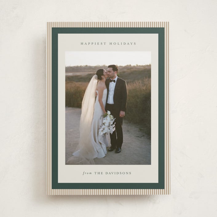 "Modern striped frame" - Holiday Cards in Forest by Jackie Crawford - Front