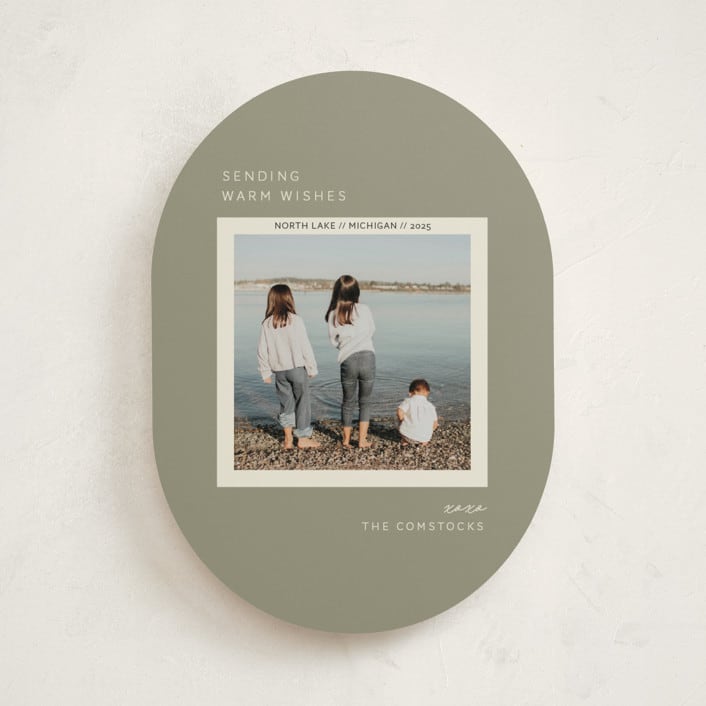 "Vacation Snapshot" - Holiday Cards in Sage by Sarah Brown - Front