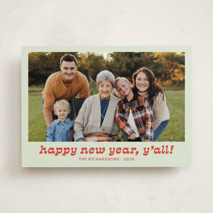 "Pecos" - Holiday Cards in Succulent by Megan Davis - Front