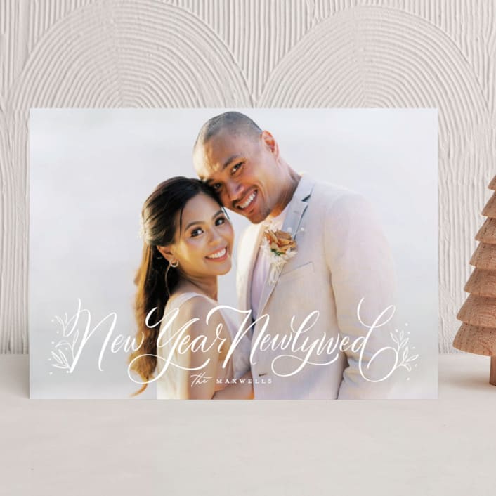 "Merrily Ever After" - Holiday Cards in Snow by Jackie Crawford - Front