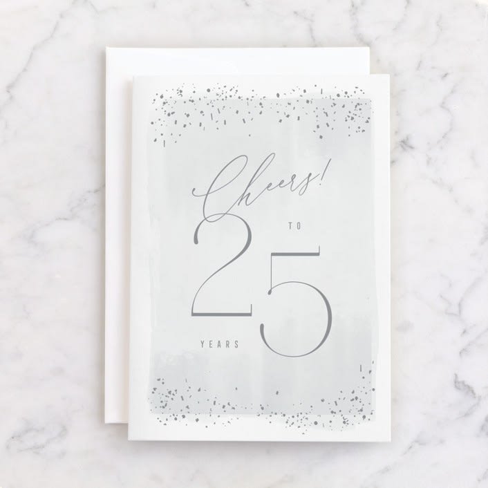 "Happy 25th Anniversary!" - Single Greeting Cards in Cloud by Kristie Kern - Front