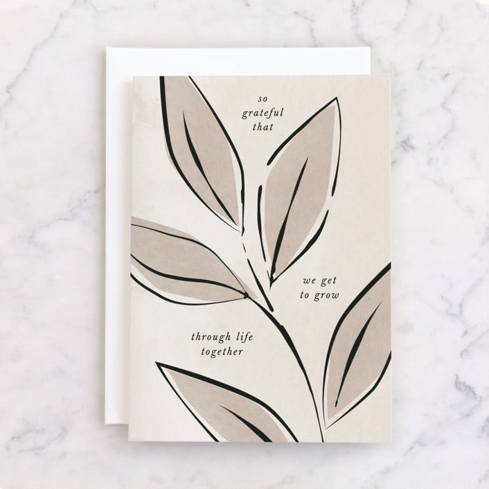 "Grow Together" - Single Greeting Cards in Natural by Robert and Stella - Front