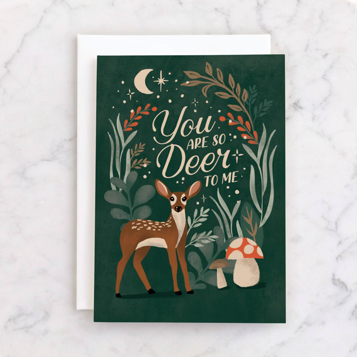 "So Deer to Me" - Single Greeting Cards in Forest by Gina Grittner - Front