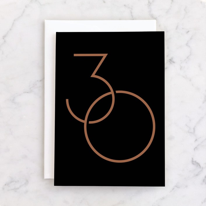"30th Birthday" - Single Greeting Cards in Ink by GeekInk Design - Front
