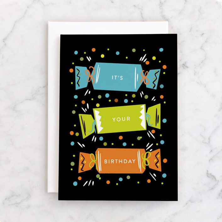 "Party Poppers" - Single Greeting Cards in Ink by Itsy Belle Studio - Front