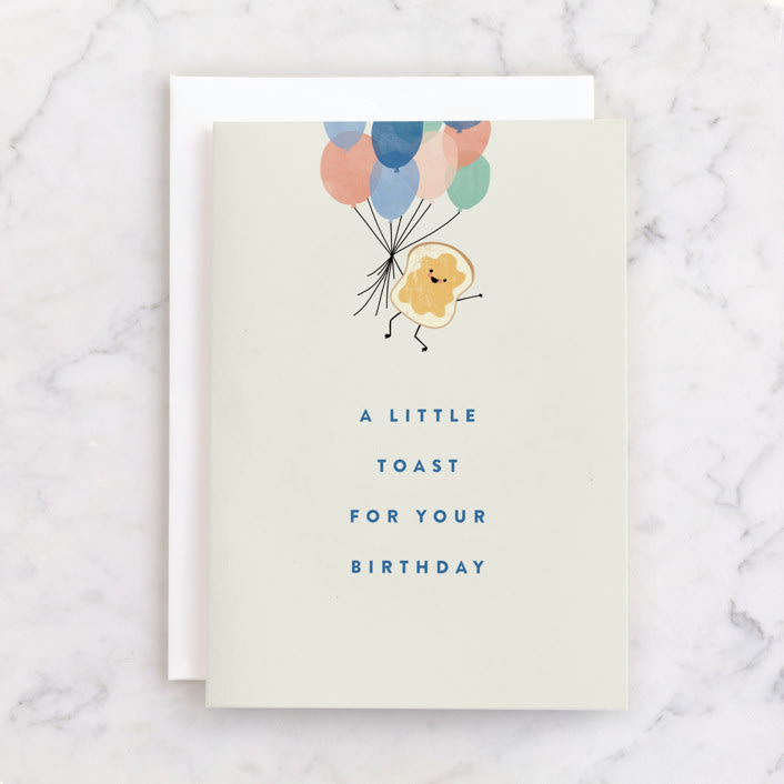 "Little Toast" - Single Greeting Cards in Pear by Pixel and Hank - Front