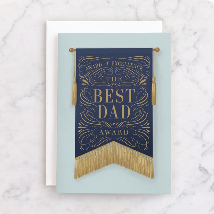 "Award of Excellence" - Single Greeting Cards in Navy by Shannon Chen of Four Wet Feet Studio - Front