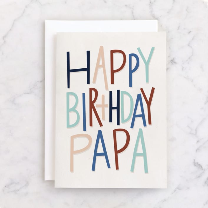 "Papa's Birthday" - Single Greeting Cards in Beige by Pixel and Hank - Front