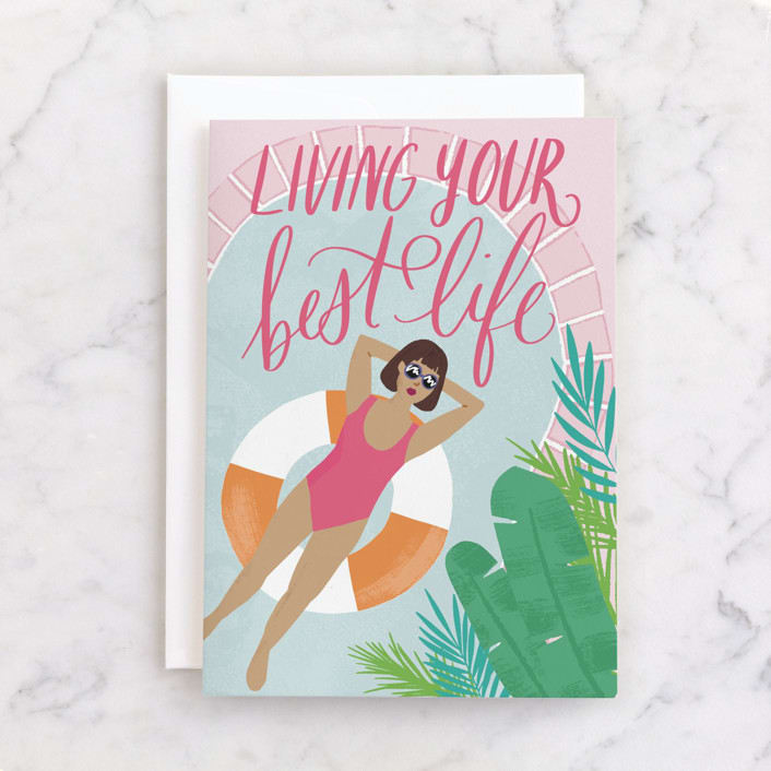 "Chill AF" - Single Greeting Cards in Blush by Everett Paper Goods - Front