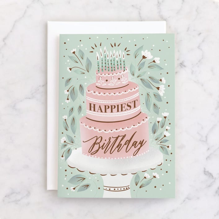 "Fancy Cake" - Single Greeting Cards in Mint by Ana Sharpe - Front