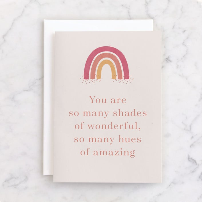 "Shades of Wonderful" - Single Greeting Cards in Rainbow by Kacey Kendrick Wagner - Front