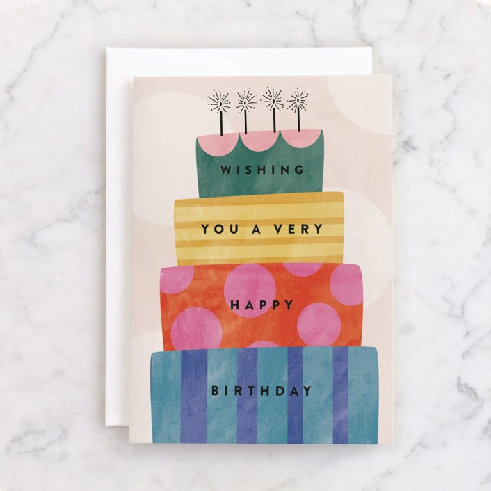 "Happy Birthday Cake" - Single Greeting Cards in Cupcake by Pixel and Hank - Front