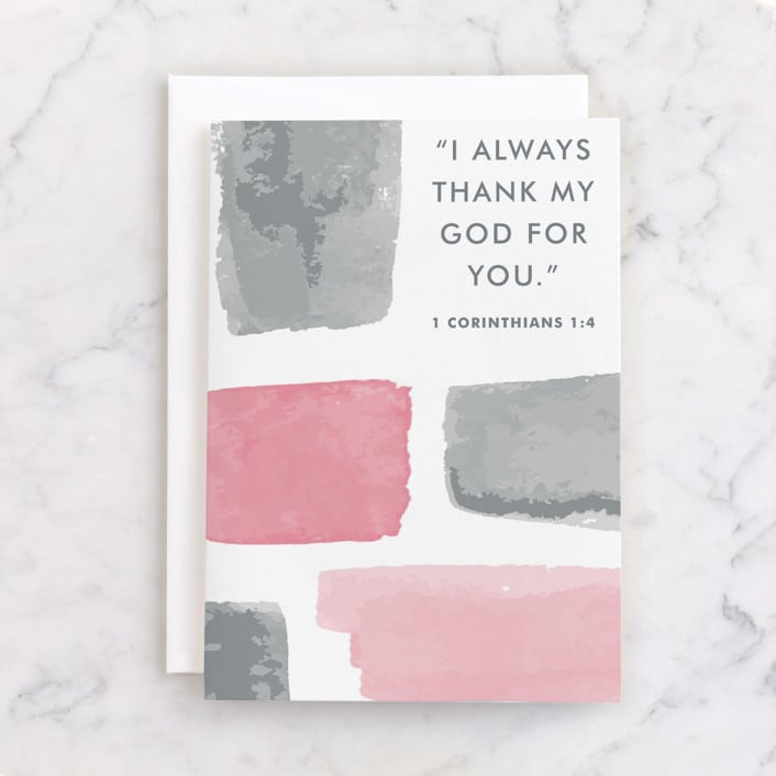 "Blessing on your Birthday" - Single Greeting Cards in Salmon by Akweley Creative - Front