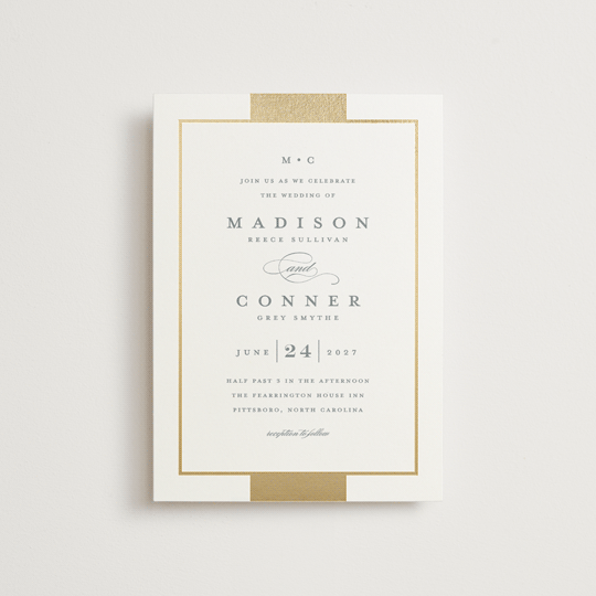 "Refined style" - Wedding Invitations in Slate by Stacey Meacham - Front