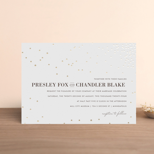"Thrilling" - Wedding Invitations in Snow by Design Lotus - Front