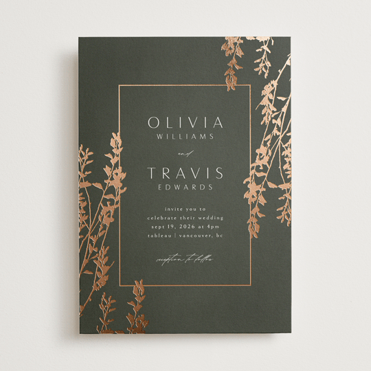 "Quince" - Wedding Invitations in Ivy by Kelly Schmidt - Front